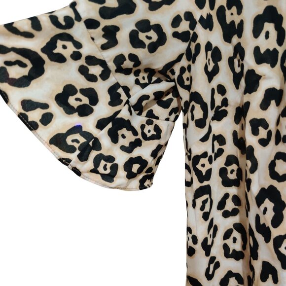 Sanctuary Womens Plus Size Top Blouse Surplice Wrap Leopard Animal Print Sz 1X - Picture 3 of 9